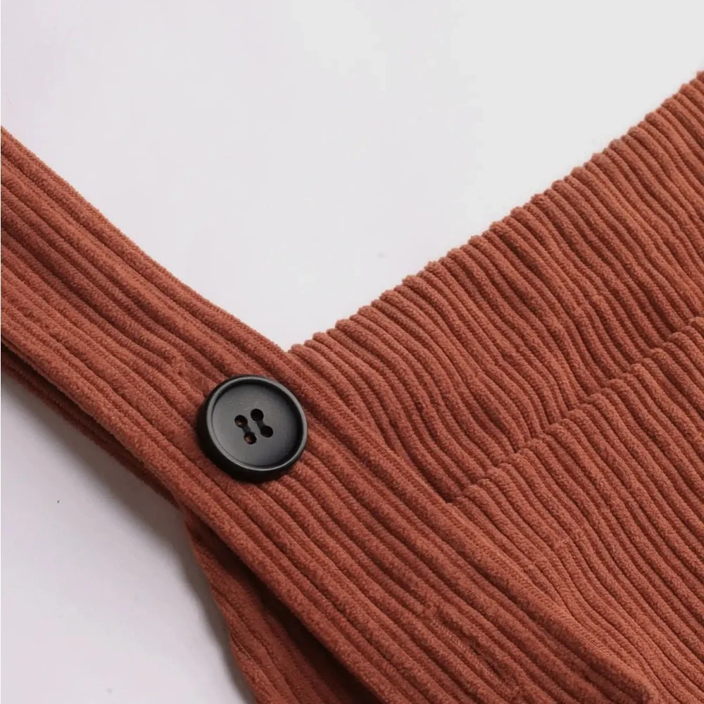 Cider Orange Corduroy Jumpsuit - Picture 2 of 3